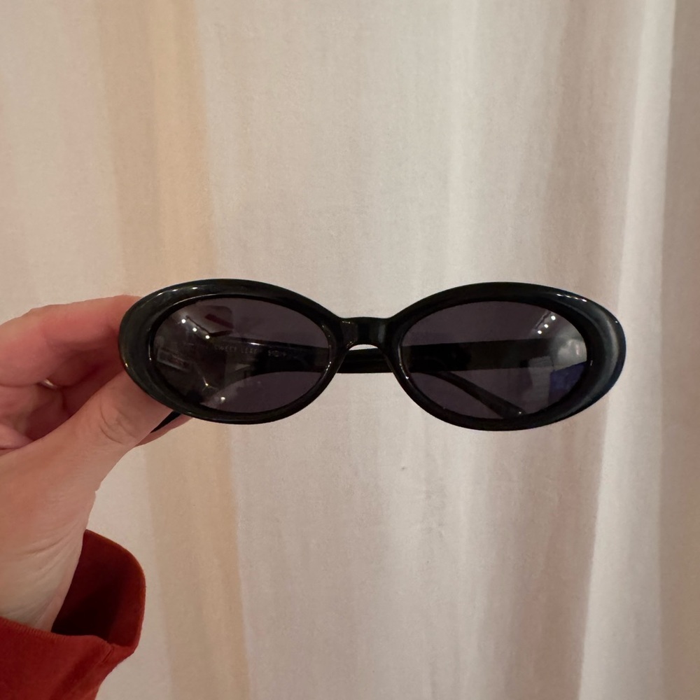 Crap Eyewear Black Oval Sunglasses